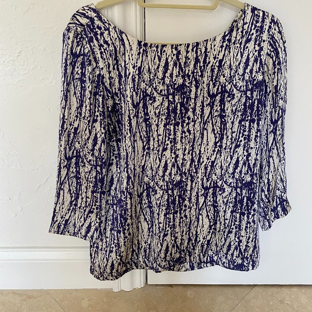 Parker Blue and White silk shirt
